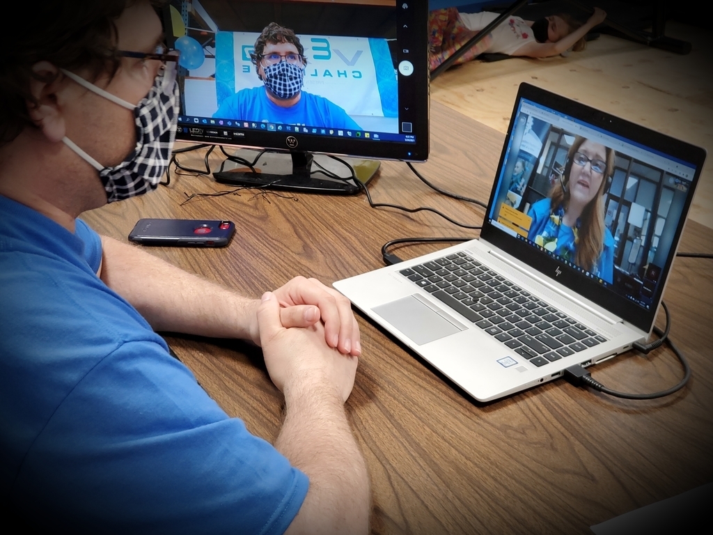 Student video calls during competition