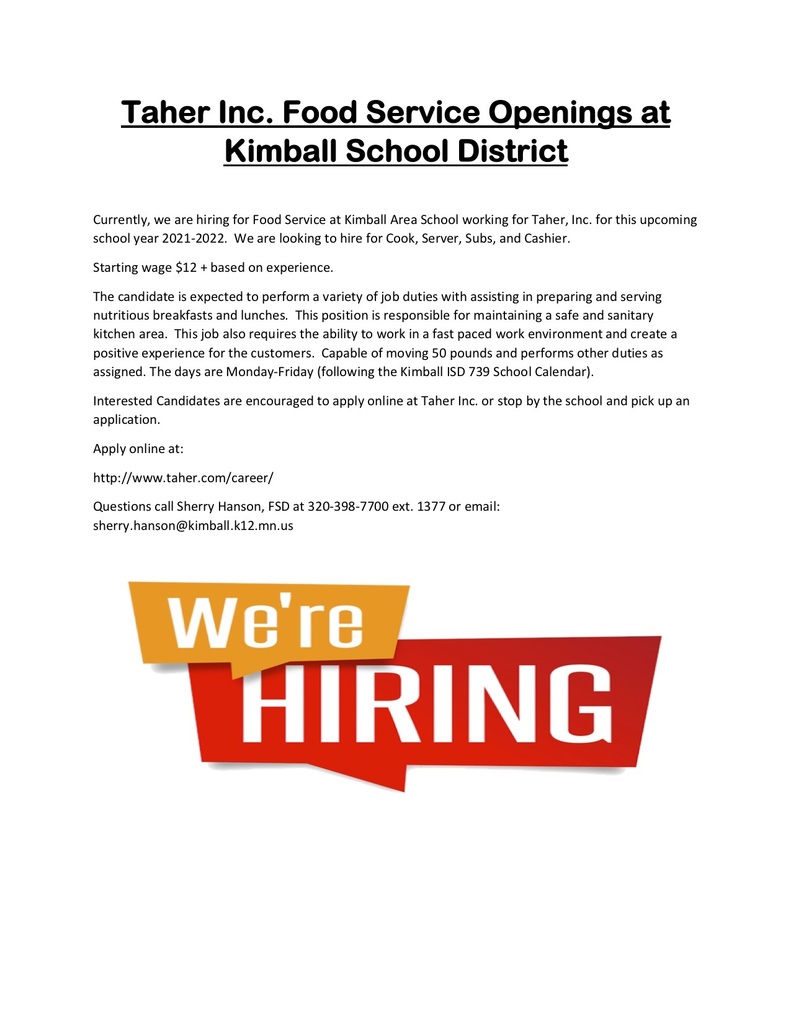 food service openings