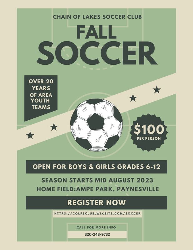 Fall Soccer League Opportunity